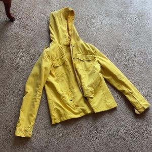 Yellow rain jacket